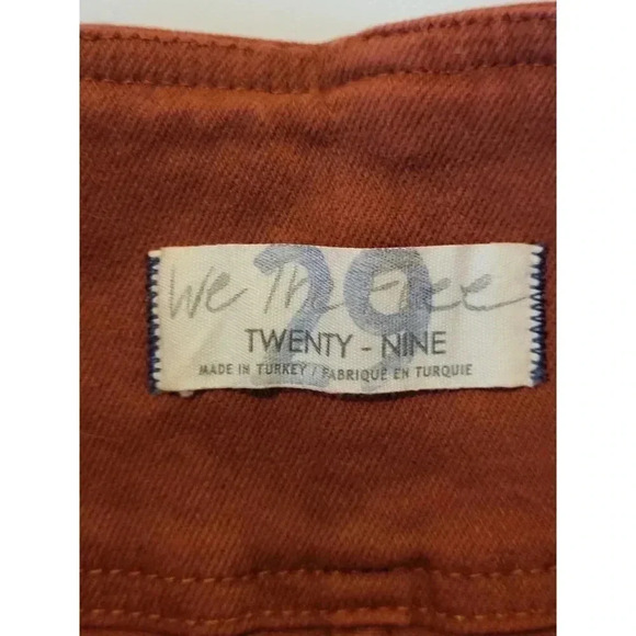 Free People We The Free Womens Denim Zip Front Mini Skirt Maroon - Picture 4 of 4